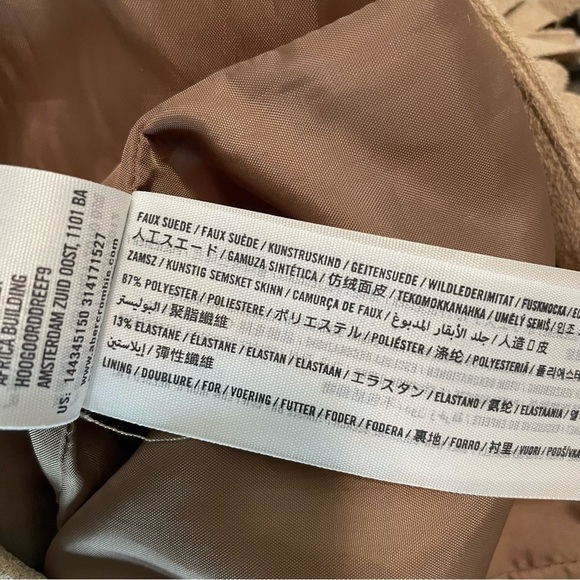 ABERCROMBIE Faux Suede Moto Tassel Tan Jacket small - Picture 8 of 8